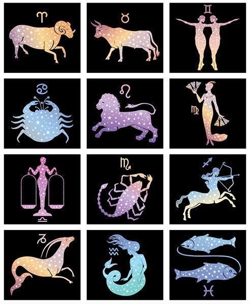 Astrological Sign Samples on Black