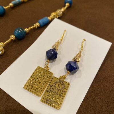 tarot card charm earrings