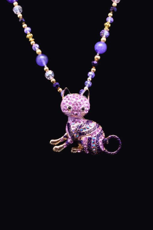 Sparkle Pink Kitty Necklace