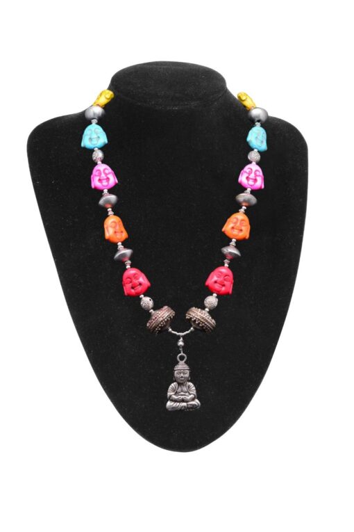 Colorful Smiling Buddha Necklace