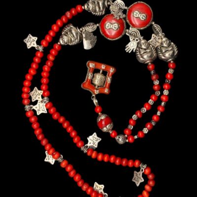 Red Mala Prayer Beads 108 beads necklace
