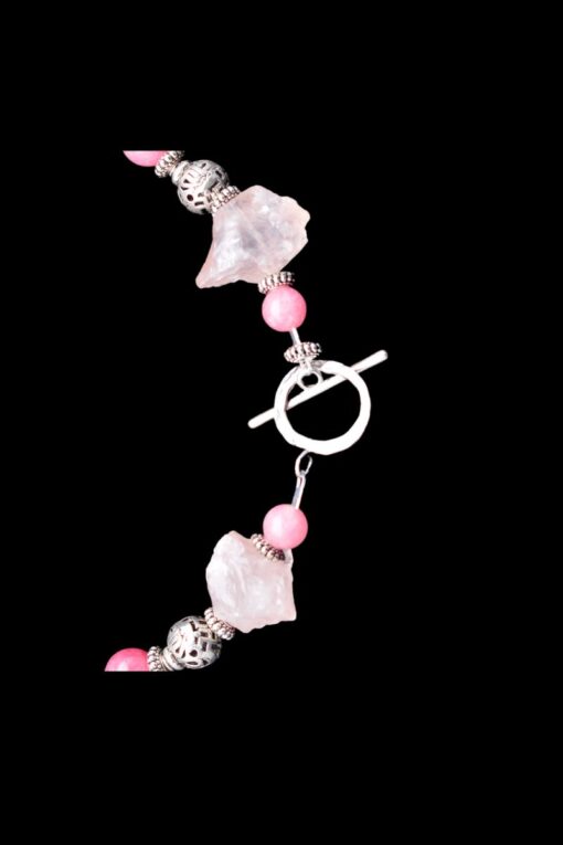 Pink Tassel and Rose Quartz Necklace clasp