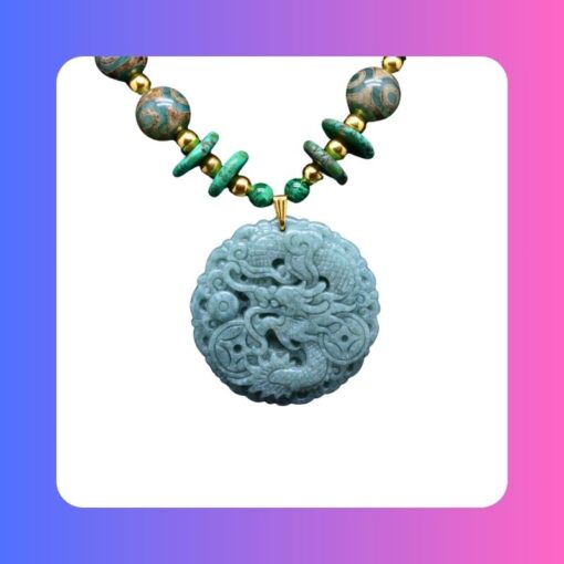 Green Jade Dragon Necklace