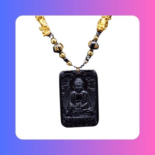 Black Obsidian Buddha Necklace