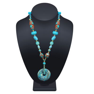 "Fancy Pants" Blue Turquoise Pendant Necklace