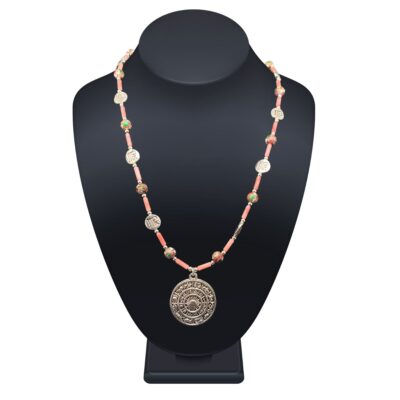 Virgo Horoscope Necklace with coral beads