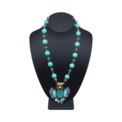 Blue Butterfly Necklace in Turquoise colors
