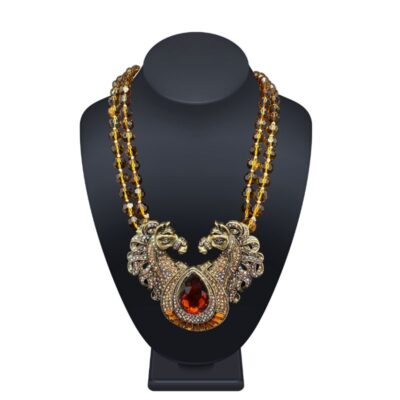 Kissing Horses Necklace in Red